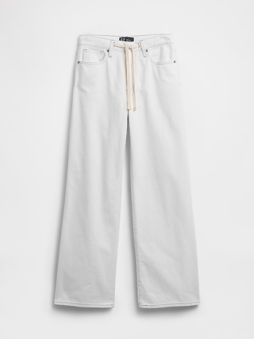 Image number 7 showing, High Rise Drawstring Wide-Leg Jeans