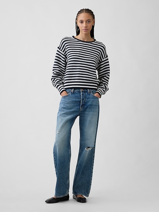 Image number 3 showing, Relaxed Stripe Rollneck Sweater