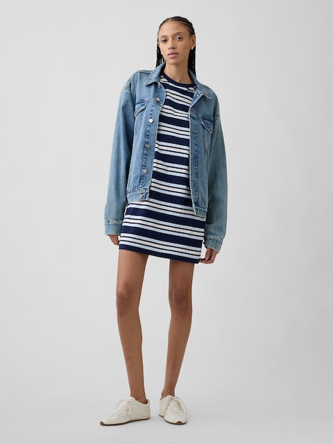 Relaxed Stripe T-Shirt Mini Dress