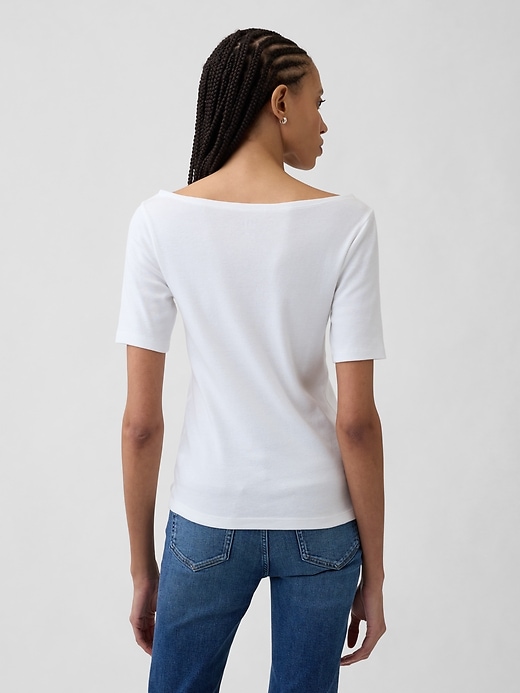 Image number 2 showing, Modern Ribbed Boatneck T-Shirt