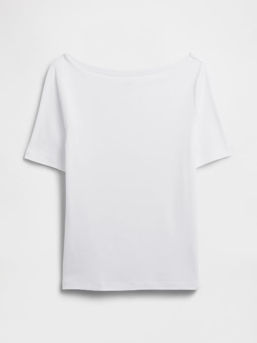 Image number 5 showing, Modern Ribbed Boatneck T-Shirt