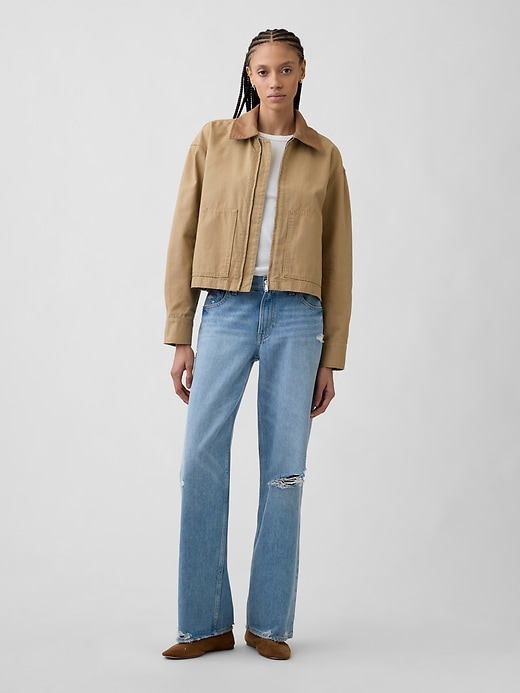 Image number 3 showing, Relaxed Cropped Canvas Barn Jacket