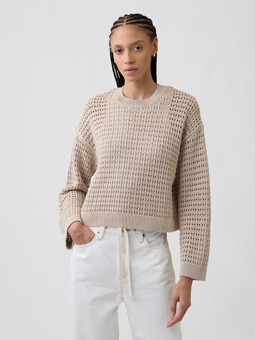 Image number 1 showing, Oversized Crochet Sweater