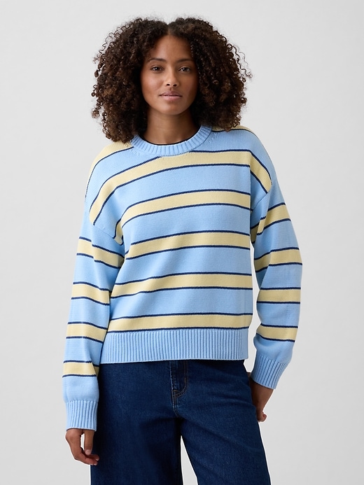 Image number 1 showing, Relaxed Cotton Crewneck Sweater
