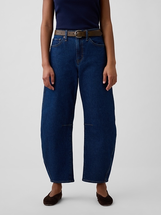 Image number 2 showing, High Rise Barrel Jeans