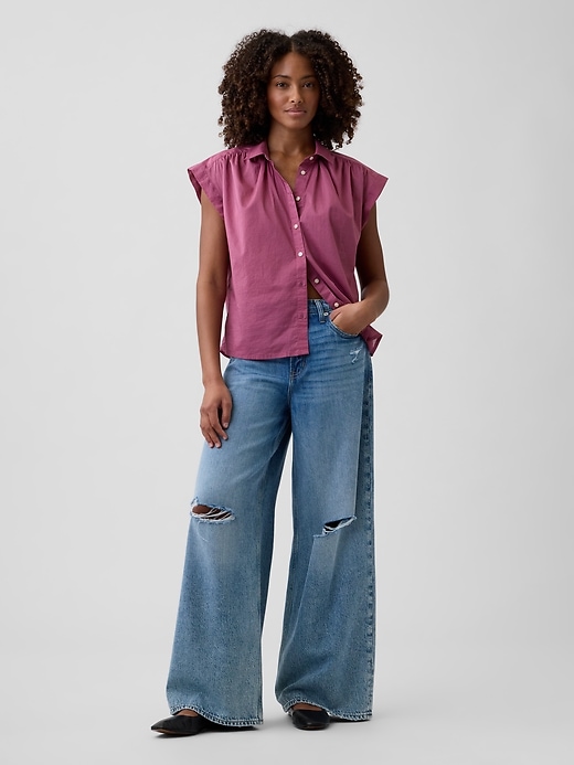 Image number 3 showing, Oversized Voile Shirt