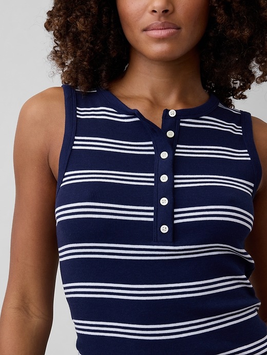 Image number 4 showing, Ribbed Henley Tank Top