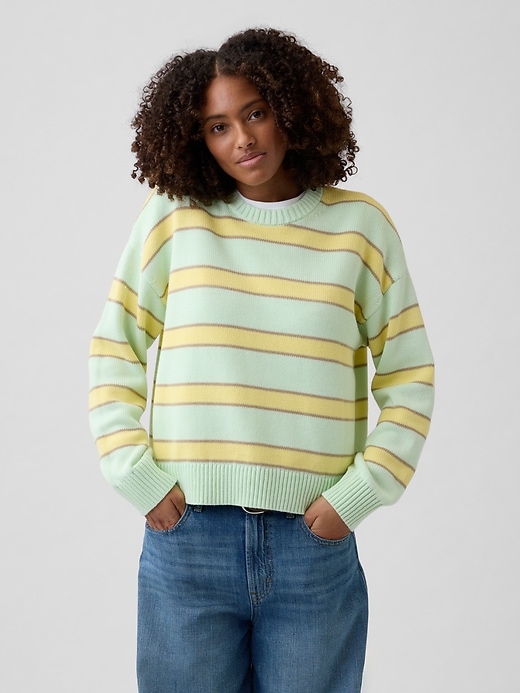 Image number 1 showing, Relaxed Cotton Crewneck Sweater