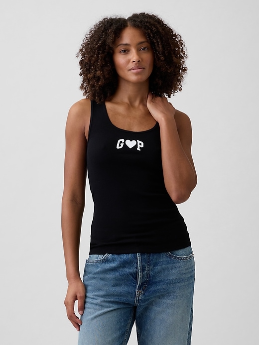 Image number 1 showing, Ribbed Gap Logo Scoopneck Tank Top
