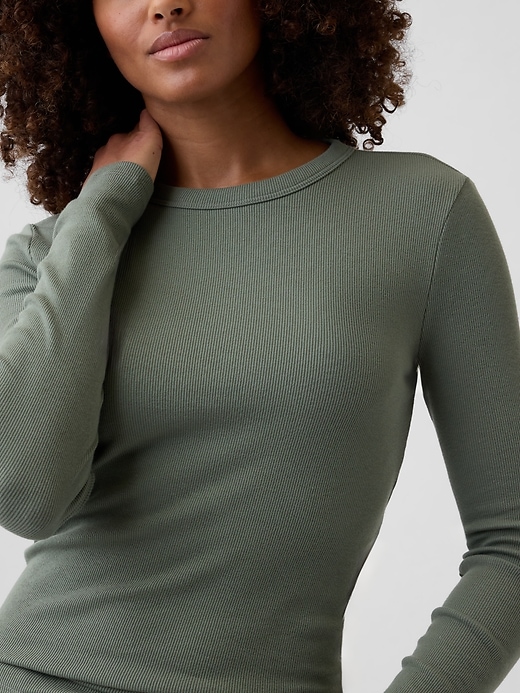 Image number 4 showing, Essential Ribbed Crewneck T-Shirt