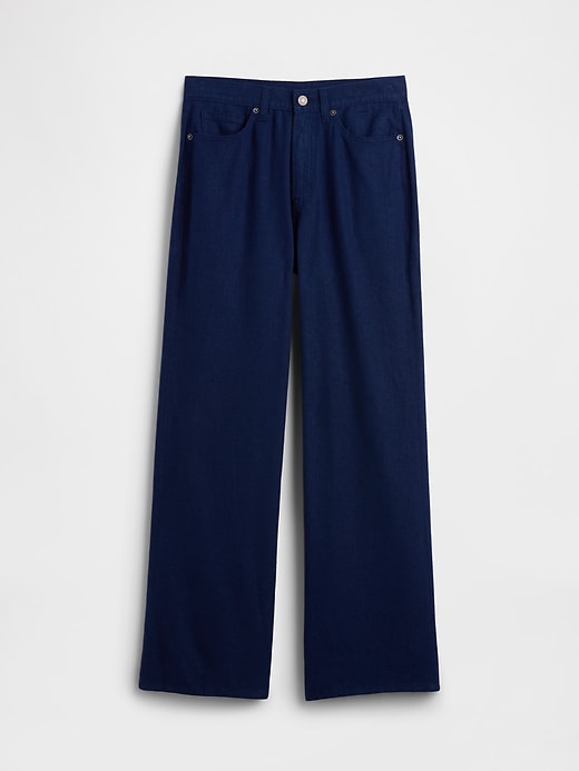 Image number 5 showing, Mid Rise Linen-Blend Wide-Leg Pants