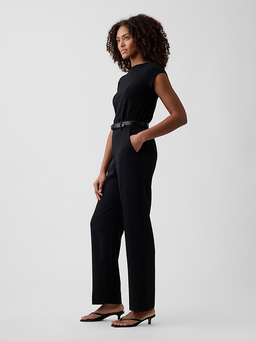 Image number 3 showing, 100% Recycled Easy Straight Crop Trousers