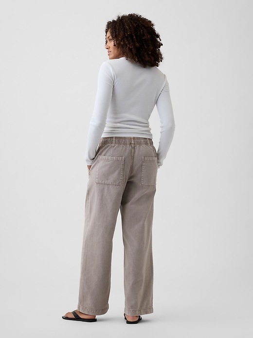Image number 4 showing, High Rise Pull-On Wide-Leg Jeans