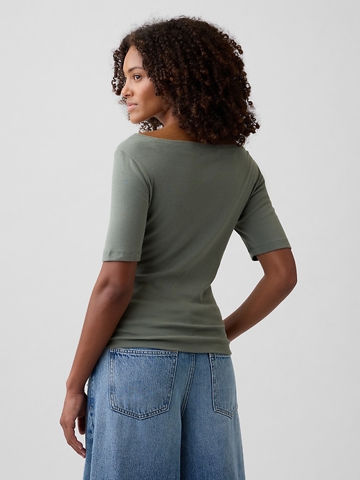 Image number 2 showing, Modern Ribbed Boatneck T-Shirt