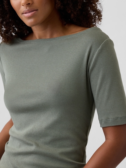 Image number 4 showing, Modern Ribbed Boatneck T-Shirt