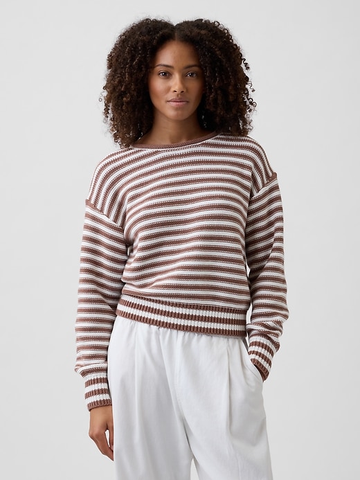 Image number 1 showing, Relaxed Stripe Rollneck Sweater
