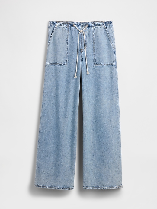 Image number 5 showing, Mid Rise Pull-On SuperLight Wide-Leg Jeans