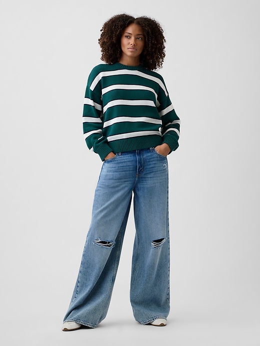 Image number 3 showing, Relaxed Cotton Crewneck Sweater