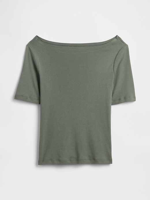 Image number 5 showing, Modern Ribbed Boatneck T-Shirt