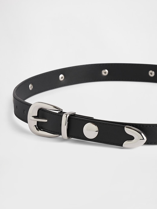 Image number 2 showing, Vegan-Leather Studded Western Belt