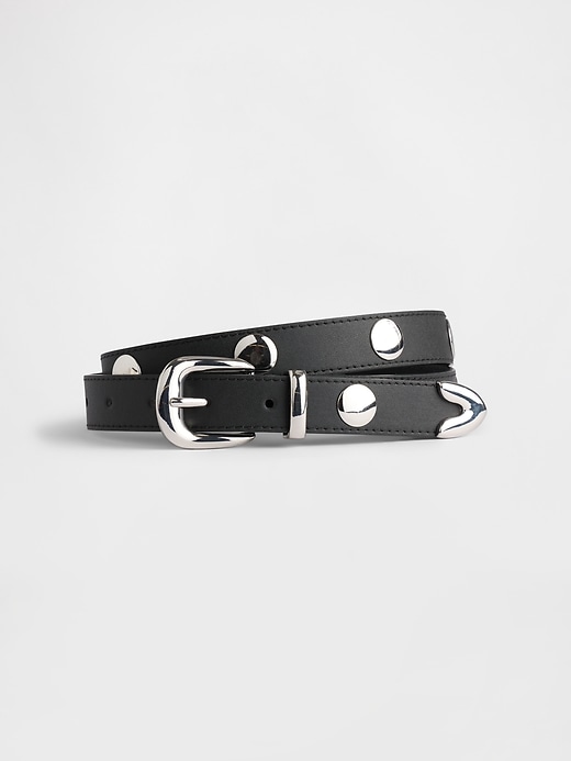 Image number 1 showing, Vegan-Leather Studded Western Belt