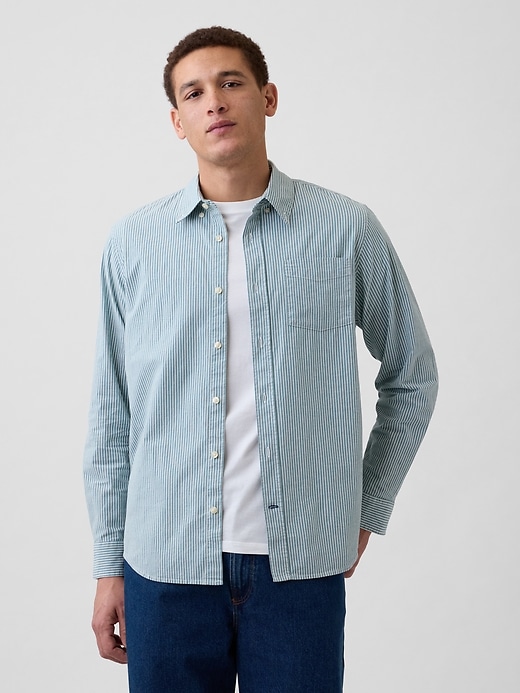 Image number 1 showing, Stretch Poplin Shirt in Standard Fit