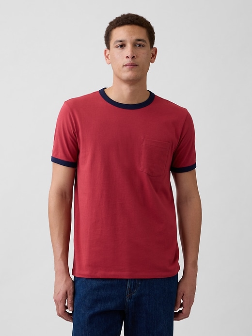 Image number 1 showing, Everyday Soft Ringer Pocket T-Shirt