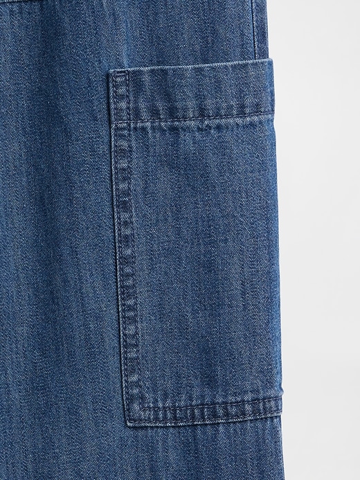Image number 3 showing, Kids Pull-On Relaxed Denim Cargo Pants