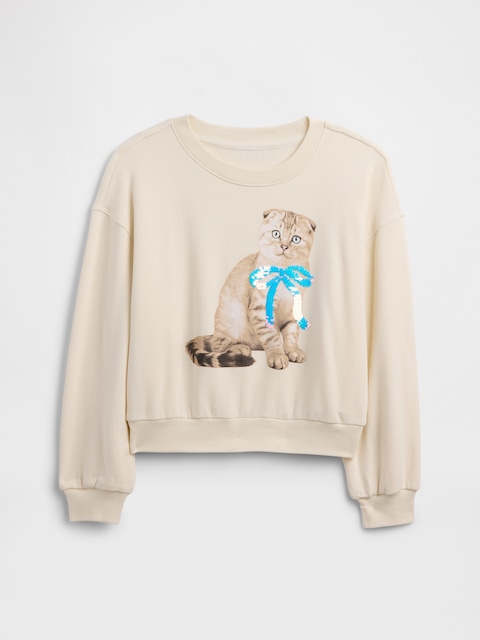 Kids Oversized Wedge Graphic Sweatshirt