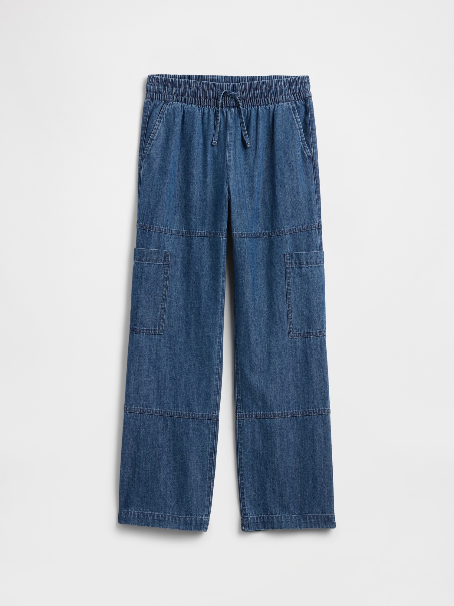 Kids Pull-On Relaxed Denim Cargo Pants