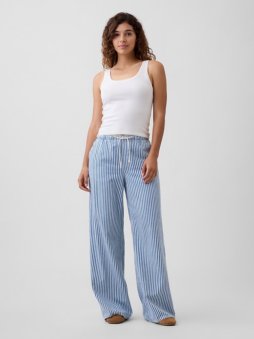 Image number 1 showing, Mid Rise Pull-On SuperLight Wide-Leg Jeans
