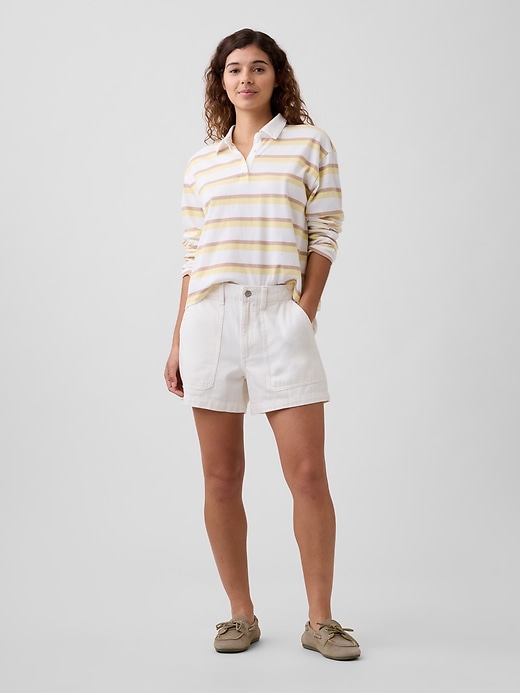 Image number 1 showing, 4" High Rise Denim Utility Shorts