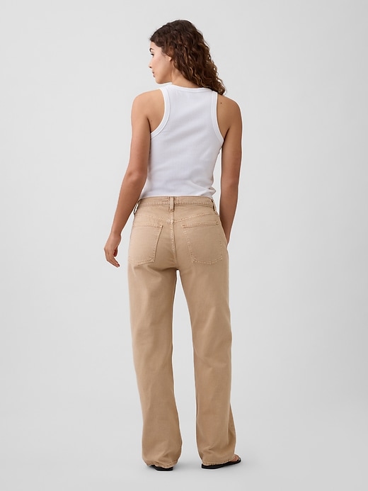 Image number 4 showing, Mid Rise Relaxed Straight Jeans