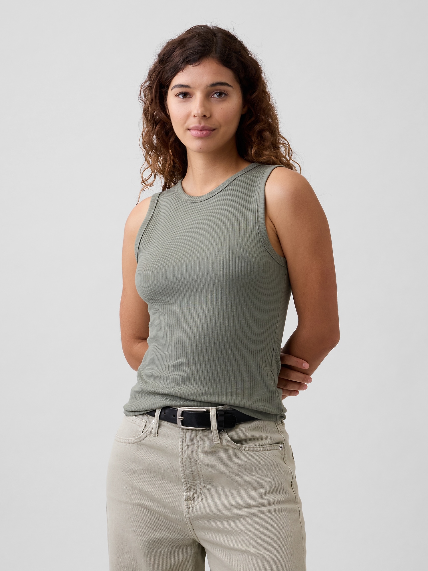 Ribbed High-Neck Tank