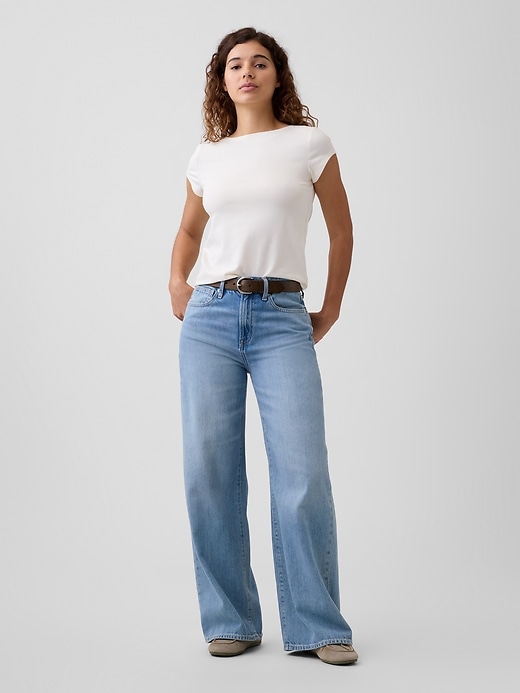 Image number 3 showing, Stretch Jersey Boatneck T-Shirt