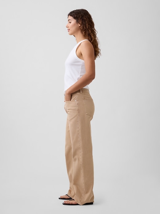 Image number 3 showing, Mid Rise Relaxed Straight Jeans