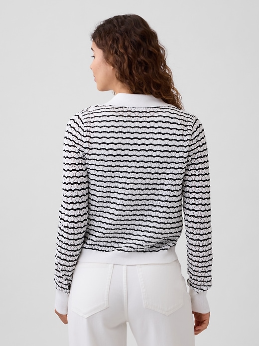 Image number 2 showing, Lace-Stitch Collared Cardigan