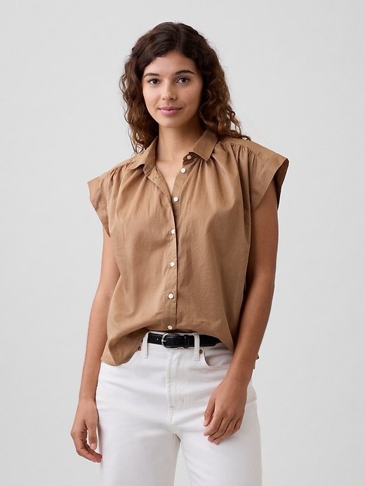 Image number 1 showing, Oversized Voile Shirt