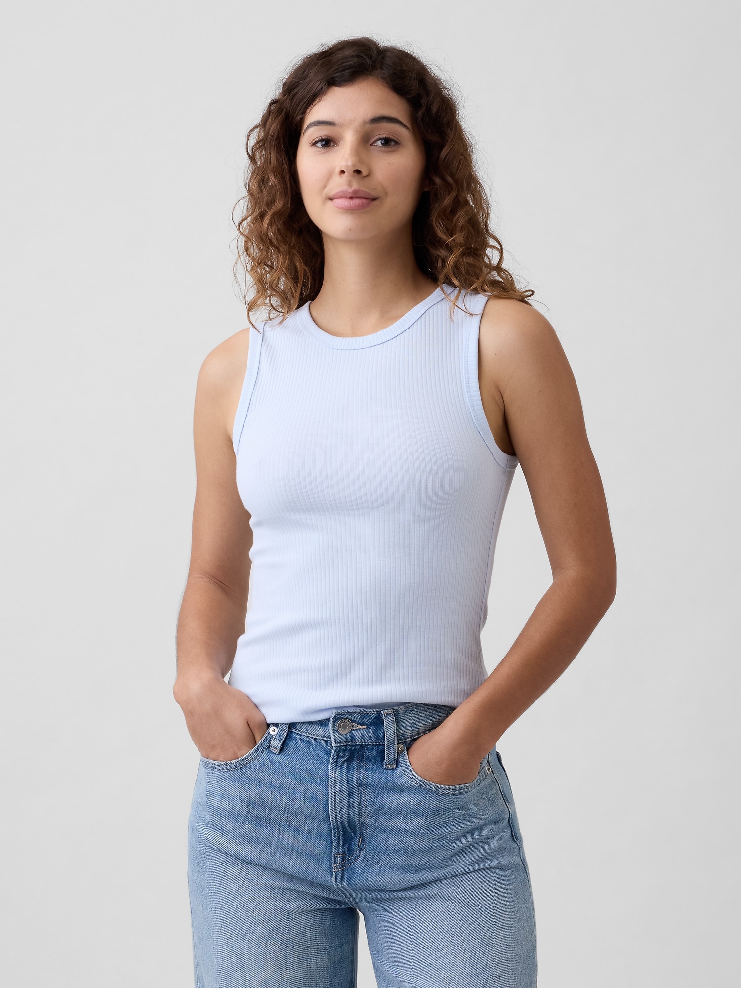 Ribbed High-Neck Tank