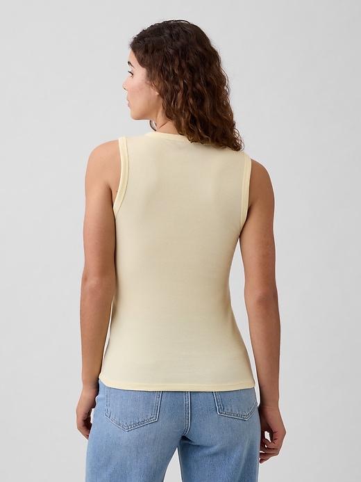 Image number 2 showing, Ribbed Henley Tank Top