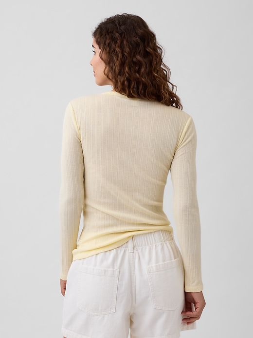 Image number 2 showing, Ribbed Pointelle Crewneck T-Shirt