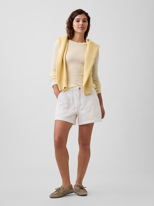 Image number 3 showing, Ribbed Pointelle Crewneck T-Shirt