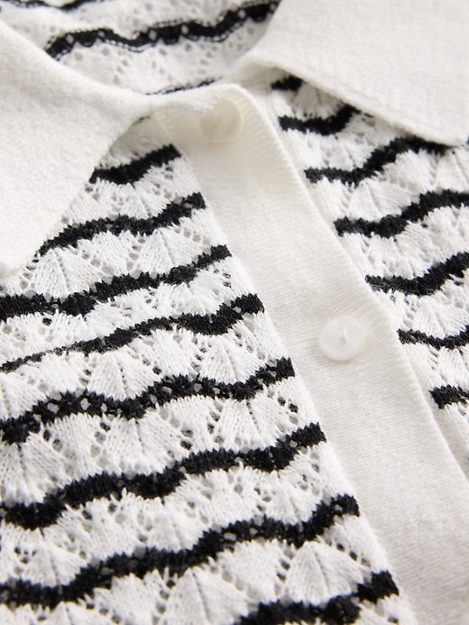 Image number 4 showing, Lace-Stitch Collared Cardigan