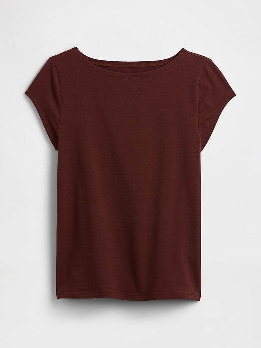 Image number 5 showing, Stretch Jersey Boatneck T-Shirt