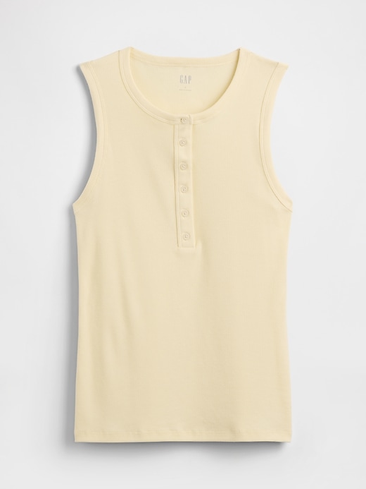 Image number 5 showing, Ribbed Henley Tank Top