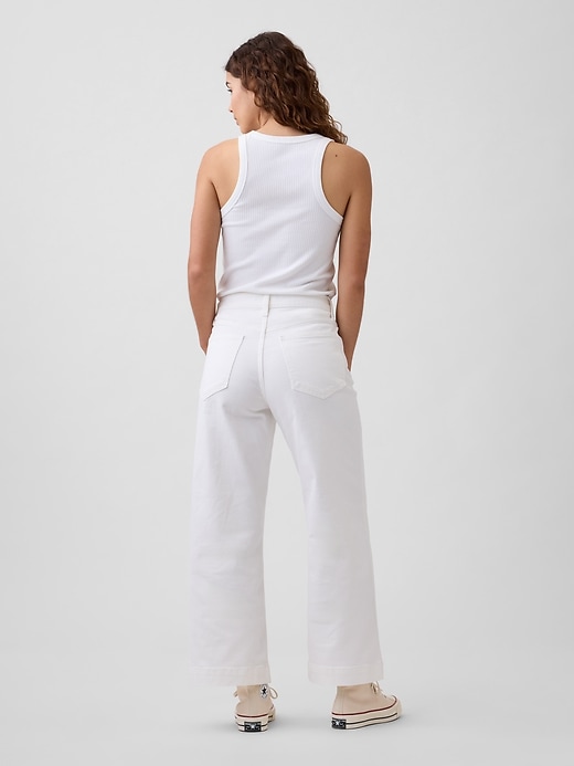 Image number 4 showing, High Rise Wide-Leg Crop Jeans