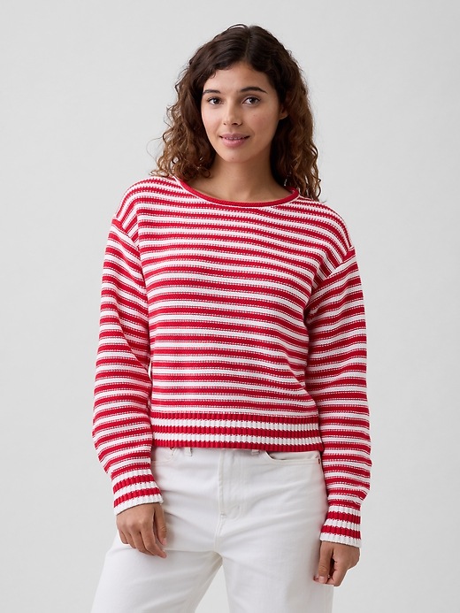 Image number 1 showing, Relaxed Stripe Rollneck Sweater