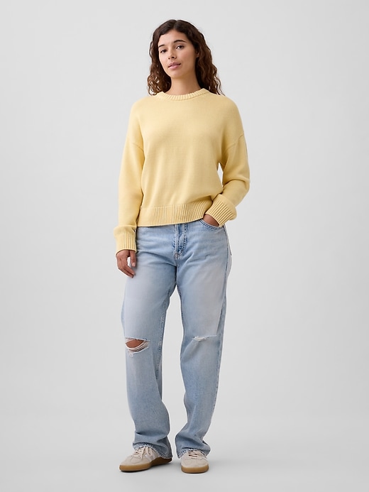 Image number 3 showing, Relaxed Cotton Crewneck Sweater
