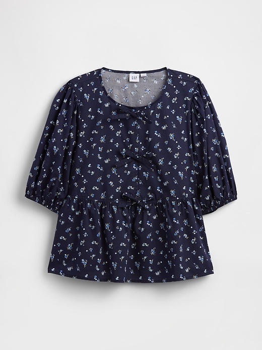 Image number 5 showing, Puff Sleeve Tie-Front Top