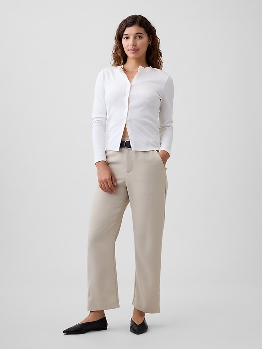 Image number 1 showing, 100% Recycled Easy Straight Crop Trousers